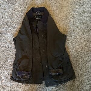 Barbour Olive tartan wax jacket